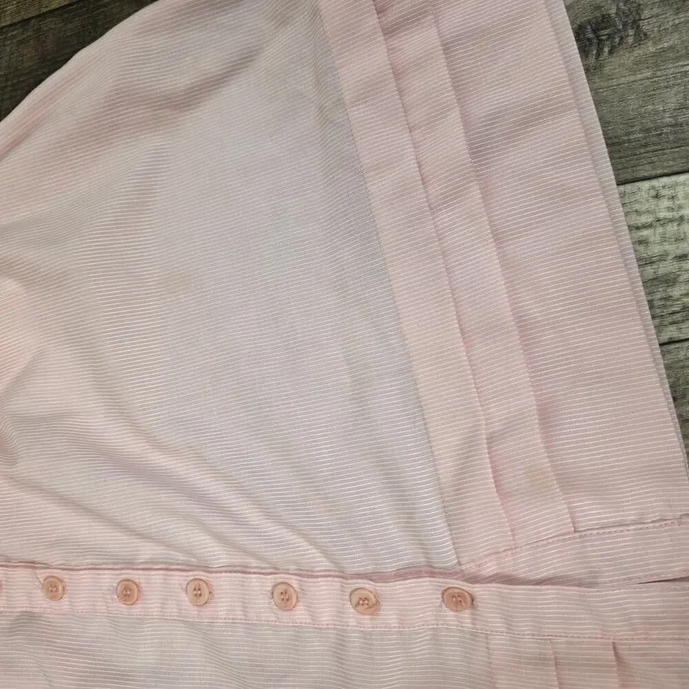 Vintage Girls Pink Pinafore Dress Button Front Cottagecore Easter 8-10